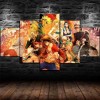 GUANGFAN Impression Sur Toile Intissee 5 Parties - One Piece Monkey D.Luffy Tableau Tableaux Decoration Murale Photo Image Ar