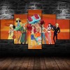 GUANGFAN Impression Sur Toile Intissee 5 Parties - One Piece Monkey D.Luffy Tableau Tableaux Decoration Murale Photo Image Ar