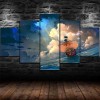 GUANGFAN Impression Sur Toile Intissee 5 Parties - One Piece Monkey D.Luffy Tableau Tableaux Decoration Murale Photo Image Ar