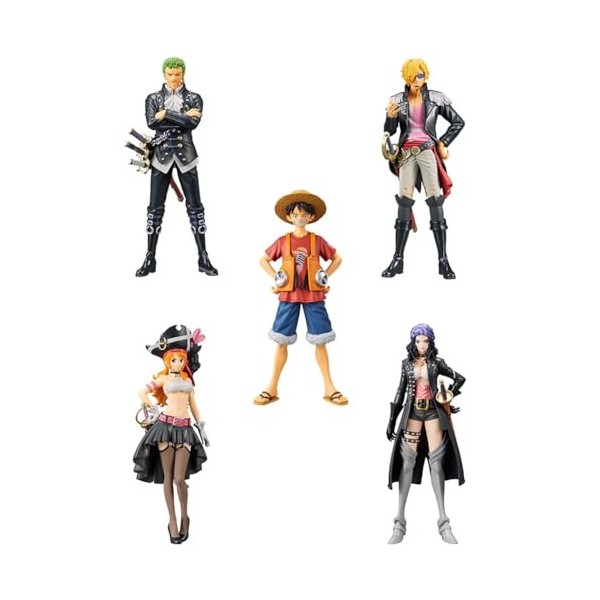 Anjinguang Lot de 5 figurines Monkey D. Luffy Roronoa Zoro Nico - Collection Robin - En PVC - 17 cm