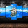 GUANGFAN - 5 Impression Sur Toile Tableau - One Piece Monkey D.Luffy - 5 Panneau Sport Image Peinture Hd Toile Mur Art Décor 
