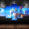 GUANGFAN - 5 Impression Sur Toile Tableau - One Piece Monkey D.Luffy - 5 Panneau Sport Image Peinture Hd Toile Mur Art Décor 