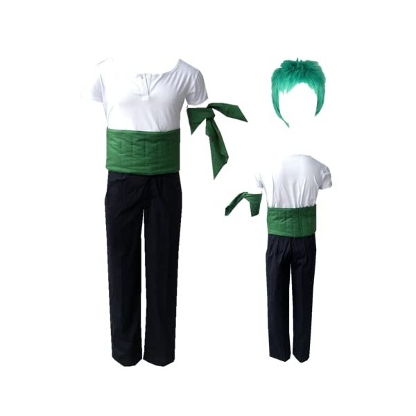 Costume de cosplay de zoro de taille américaine vêtements pour hommes costume de fête dHalloween, blanc, XS