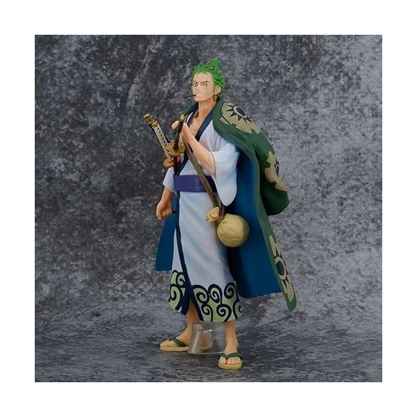 REOZIGN Statue de Figure Zoro One Piece 27cm / 10,6 Pouces Trois épéistes Zoro PVC Caractères danime Action Sculpture Action