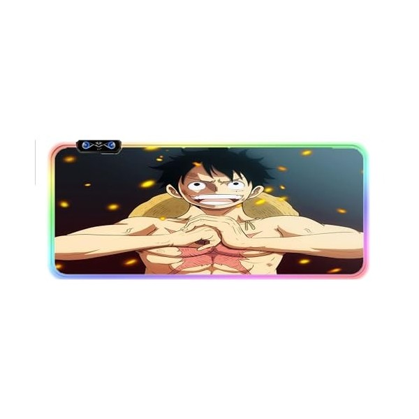 DAIRUINI Tapis de Souris One Piece Luffy Game RGB Anime XXL Lumineux LED-Luffy,A-1508,50 * 100 * 0.4cm