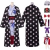 WOLWES Anime One Piece Nico Robin Cosplay Costume Tenue Jeu de Rôle Uniforme Cape Kimono Ensemble Complet Halloween Carnaval 