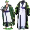 Generic One Piece Roronoa Zoro Cosplay Déguisement Kimono Robe Costume Complet, XXL