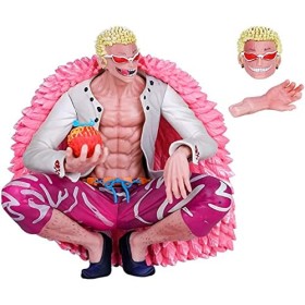 REOZIGN One Piece Figures, Doflamingo with Devil Fruit Figure Statue 15cm/5.9inch PVC Action Statue Model Collectibles Decora
