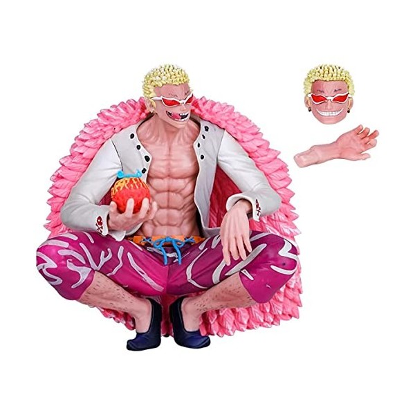 REOZIGN One Piece Figures, Doflamingo with Devil Fruit Figure Statue 15cm/5.9inch PVC Action Statue Model Collectibles Decora