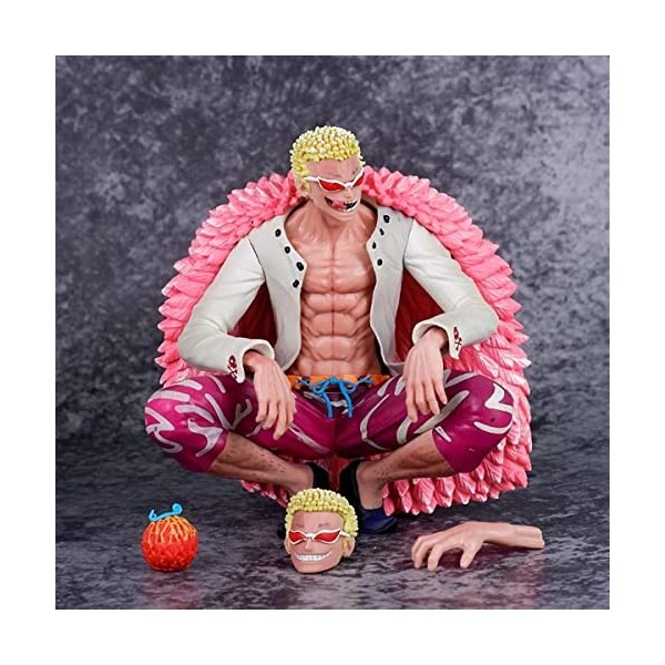 REOZIGN One Piece Figures, Doflamingo with Devil Fruit Figure Statue 15cm/5.9inch PVC Action Statue Model Collectibles Decora