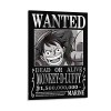 Poster Anime One Piece Wanted Luffy - Impression sur toile - Décoration murale moderne - 40 x 60 cm