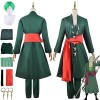 SZYDM Anime One Piece Roronoa Zoro Cosplay Tenue avec perruque, robe verte cape pantalon boucles doreilles ensemble complet 