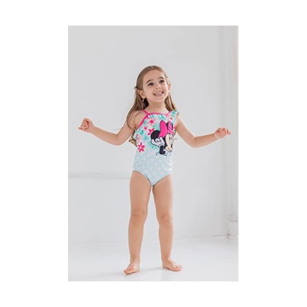 Disney Minnie Mouse Toddler Girls Ruffle One-Piece Bathing Suit Blue 3T