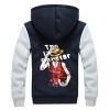 WANHONGYUE Anime One Piece Monkey D Luffy Hoodie Sweat à Capuche Hiver Doublée Polaire Veste Blouson Unisexe Epaisse Chaud Zi