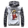 WANHONGYUE Anime One Piece Monkey D Luffy Hoodie Sweat à Capuche Hiver Doublée Polaire Veste Blouson Unisexe Epaisse Chaud Zi