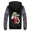 WANHONGYUE Anime One Piece Monkey D Luffy Hoodie Sweat à Capuche Hiver Doublée Polaire Veste Blouson Unisexe Epaisse Chaud Zi