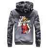 WANHONGYUE Anime One Piece Monkey D Luffy Hoodie Sweat à Capuche Hiver Doublée Polaire Veste Blouson Unisexe Epaisse Chaud Zi