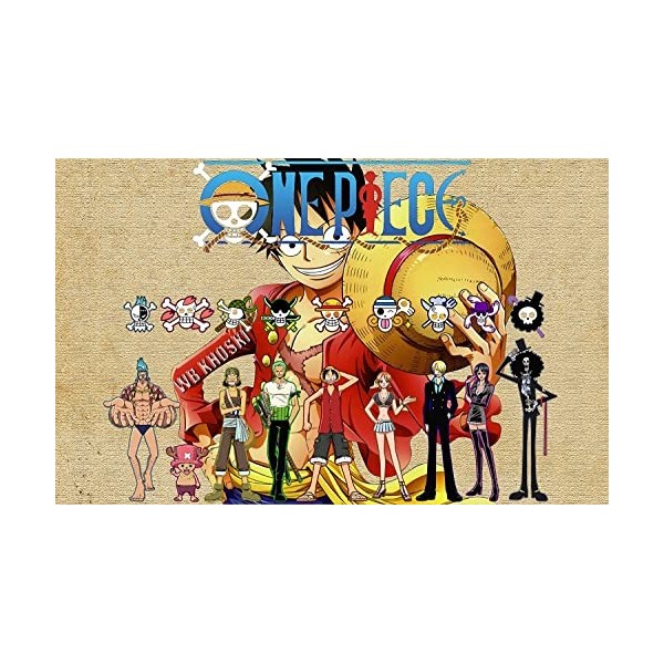 Puzzle 2000 Pièces Poster Manga One Piece Puzzle Classique Kit Puzzle Jeu éducatif Jouets Cadeau Unique Décor À La Maison 100