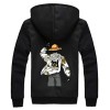 WANHONGYUE One Piece Monkey D Luffy Anime Hoodie Sweat à Capuche Hiver Chaud Doublée Polaire Veste Blouson Unisexe Epaisse Zi