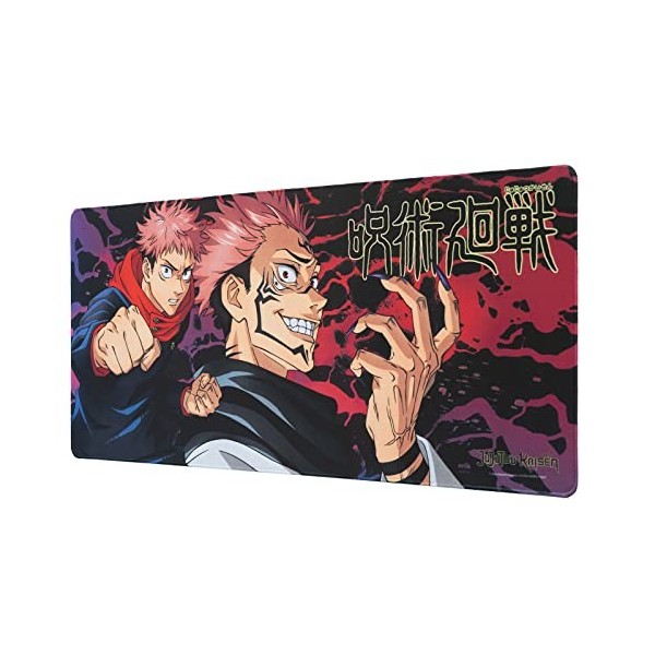 Grupo Erik - Tapis de Souris XXL Jujutsu Kaisen, Itadori et Sukuna - Tapis de Bureau 80 x 35 cm, Sous Licence Officielle| Sou
