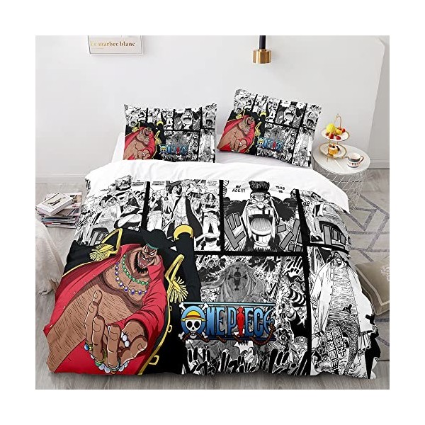 ONE PIECE Marshall D. Teach Anime ensembles de literie dessin animé 3D imprimé Polyester tissu 1 housse de couette + 1/2 taie