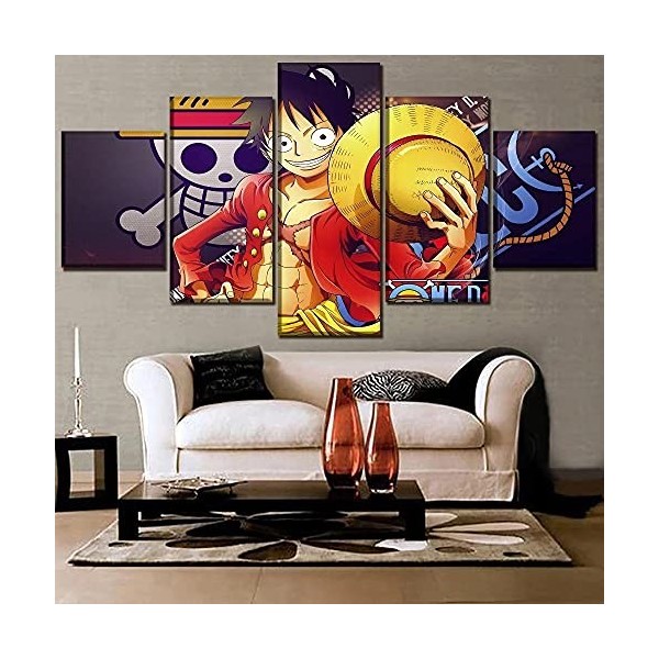 MPPSU Affiches One Piece Monch D-Luffy Anime Tableaux, Posters et Arts Décoratifs Tableau Cuisine Decoration Murale Salon Mod