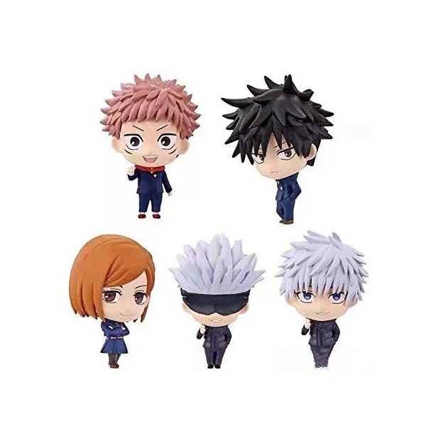 Lot de 5 Figurines daction Gojo Satoru Itadori Yuji Ryomen Sukuna modèle danime Fushiguro Megumi Kugisaki Nobara Version Q 