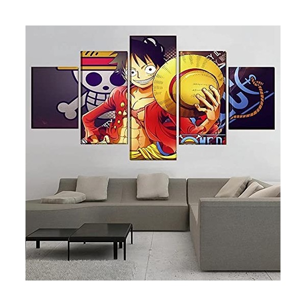 MPPSU Affiches One Piece Monch D-Luffy Anime Tableaux, Posters et Arts Décoratifs Tableau Cuisine Decoration Murale Salon Mod