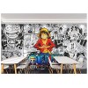 Papier peint Anime One Piece Manga Noir et Blanc Bureau Salon Chambre Chevet Fond Mur-208x146cm LxH 