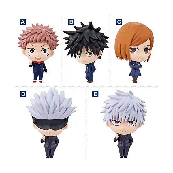 Lot de 5 Figurines daction Gojo Satoru Itadori Yuji Ryomen Sukuna modèle danime Fushiguro Megumi Kugisaki Nobara Version Q 