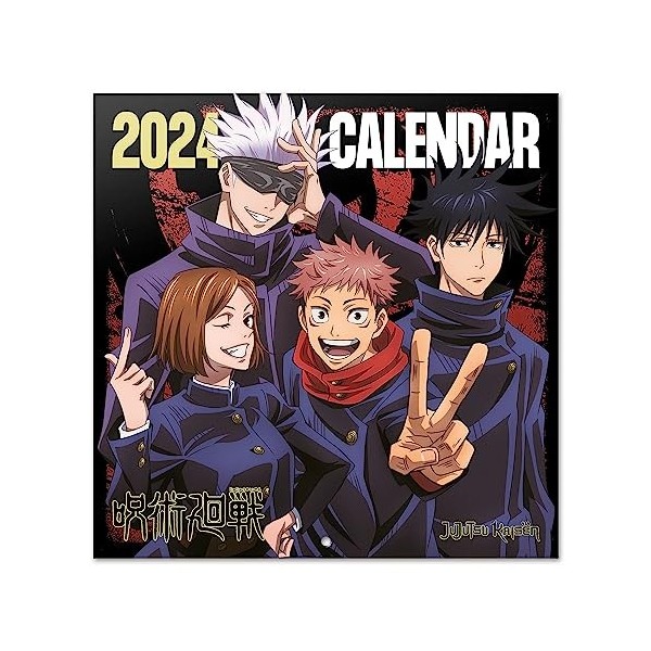 Grupo Erik - Calendrier Mural 2024 Jujutsu Kaisen | Calendrier Mensuel 30 x 60 cm, Certifié FSC, en Français