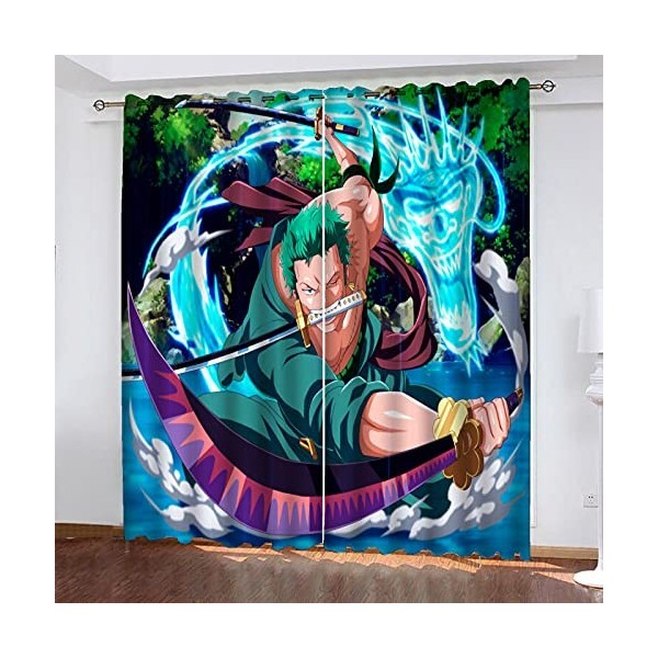 Fgolphd One Piece Rideau occultant en tissu imperméable pour chambre denfant - Œillets sur le dessus pour rideaux - Impressi