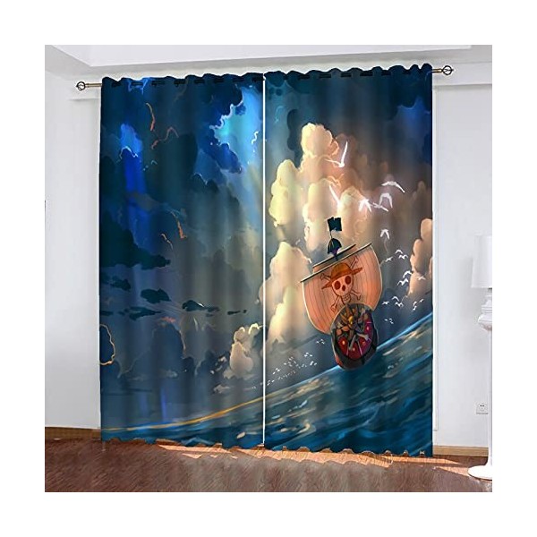 Fgolphd One Piece Rideau occultant en tissu imperméable pour chambre denfant - Œillets sur le dessus pour rideaux - Impressi