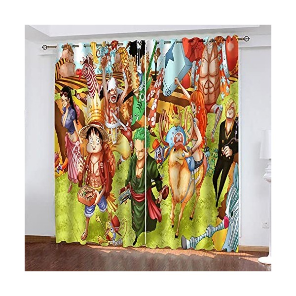 Fgolphd One Piece Rideau occultant en tissu imperméable pour chambre denfant - Œillets sur le dessus pour rideaux - Impressi