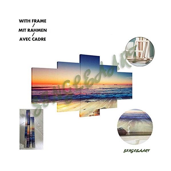 SINGLEAART Impressions Sur Toile,5 Tableau Peinture,Roronoa Zoro One Piece Anime,150cm×80cm,Avec Cadre,Décoration Maison Mode