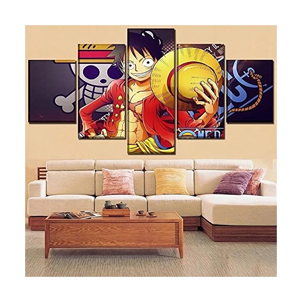 MPPSU One Piece Anime Personnage Affiche Monkey-D-Luffy Tableaux, Posters et Arts Décoratifs Tableau Cuisine Decoration Mural
