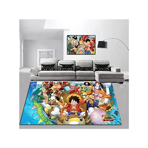 One Piece Anime One Piece Tapis Tapis De Sol Salon Zone Tapis, Tapis De Jeu pour Enfants 3D Tapis, Antidérapant Chambre Cheve