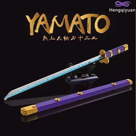 Hengqiyuan Épée Yamato One Piece, Modèle de Puzzle Katana en Blocs de Construction à Assembler, avec Fourreau et Support, Cad