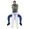 Piggyback Snowman Costume, White, One Piece Suit with Mock Legs