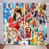 Bfrdollf Anime One Piece - Rideau occultant pour chambre à coucher - Impression 3D Luffy Zoro - Rideau pour enfants - Opaque 
