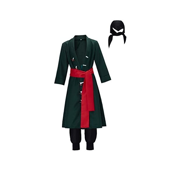 SFWXCOS Roronoa Zoro Costume de cosplay après 2 ans Lorenor Zorro Ensemble complet Cosplay Uniforme Anime Kimono pour adulte