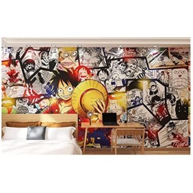 Papier peint Anime noir et blanc manga ONE PIECE noir et blanc salon dortoir chambre fond mur couleur-208*146CM