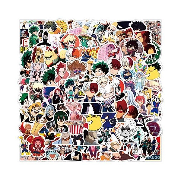 Jujutsu Kaisen Sticker Pack 100pcs, Vinyle Anime Stickers Autocollants pour Bouteilles Deau Ordinateur Portable Skateboard N