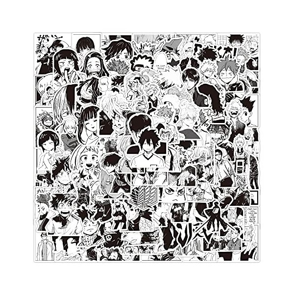 Jujutsu Kaisen Sticker Pack 100pcs, Vinyle Anime Stickers Autocollants pour Bouteilles Deau Ordinateur Portable Skateboard N