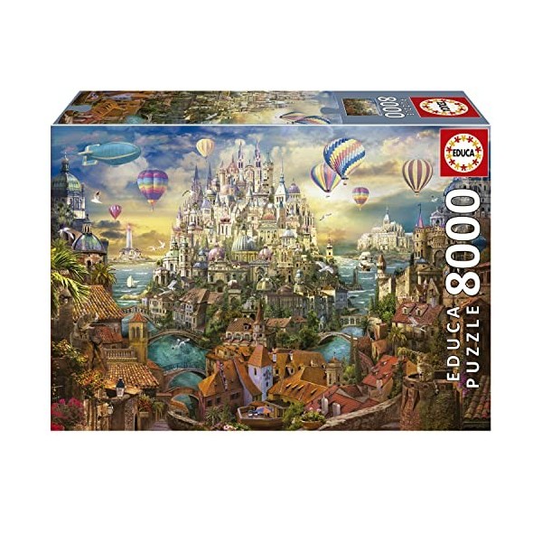 Educa - Ville de Rêve | 8000 pièces Puzzle. Mesure : 192 x 136 cm. Comprend Un Service de pièce Perdu jusquà Stock. À partir