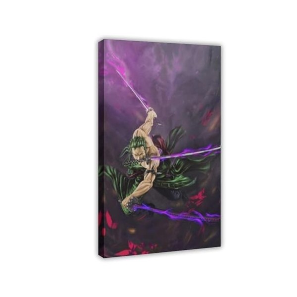 One Piece Theme Series Roronoa Zoro Anime Poster 17 - Décoration pour chambre à coucher, bureau, chambre - Cadre cadeau - 40 