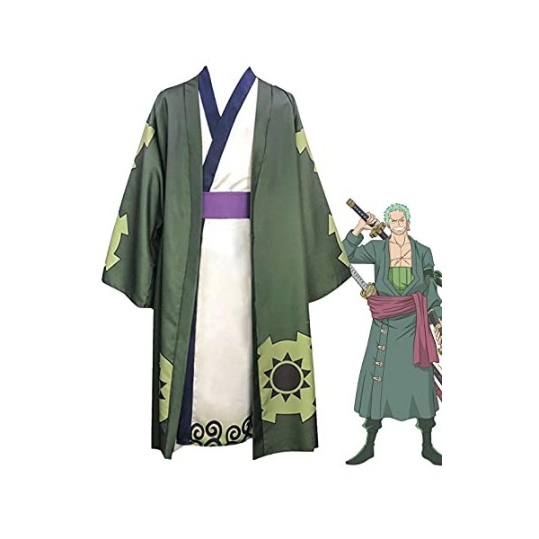 One Piece Roronoa Zoro Costume Cosplay Anime Kimono Unisexe Taille S