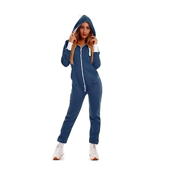 Crazy Age Combinaison basique pour femme - Combinaison intégrale - Une pièce - Combinaison douillette et chaude, kaki, S