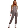 Crazy Age Combinaison basique pour femme - Combinaison intégrale - Une pièce - Combinaison douillette et chaude, kaki, S