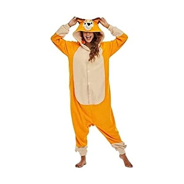 One Piece Pyjamas Animaux Adultes Dessin Animé Bleu Chien Onesies Pyjama Halloween Costumes Cosplay Combinaison,Bluey,120 105